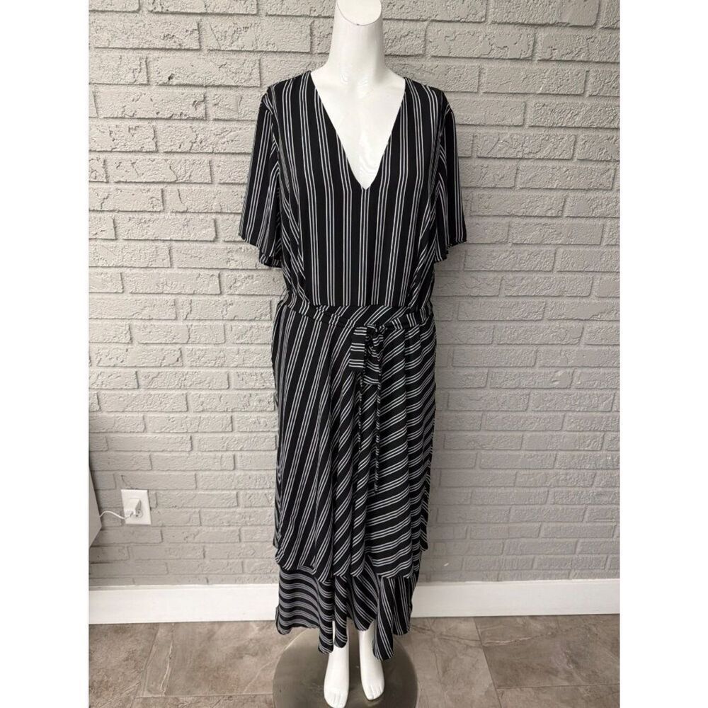 Ann Taylor Strapped Tiered Flutter Sleeve Maxi Dress Size 14